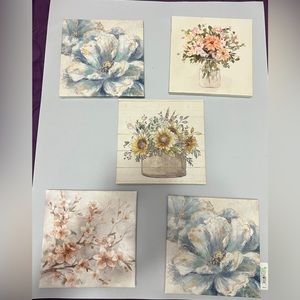 5 items for $20/ Beautiful flower small canvas paintings